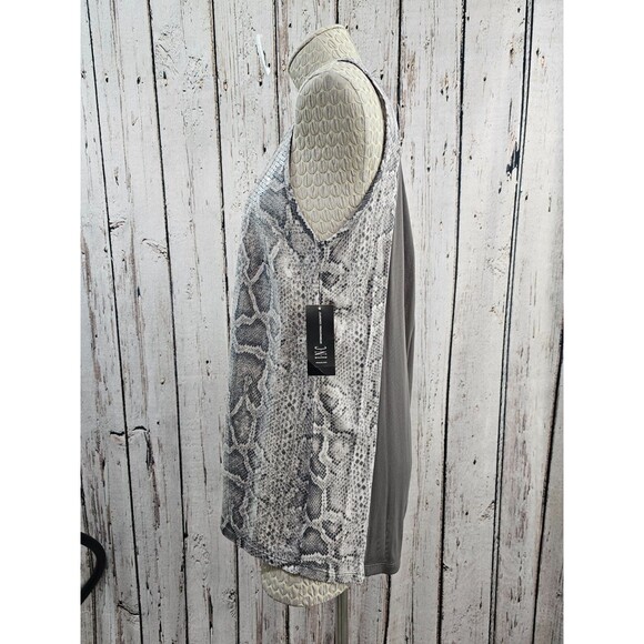 NEW INC‎ M Snake Skin Sequin Tank Top Blouse Shirt Party Metallic Shimmer - Picture 5 of 8